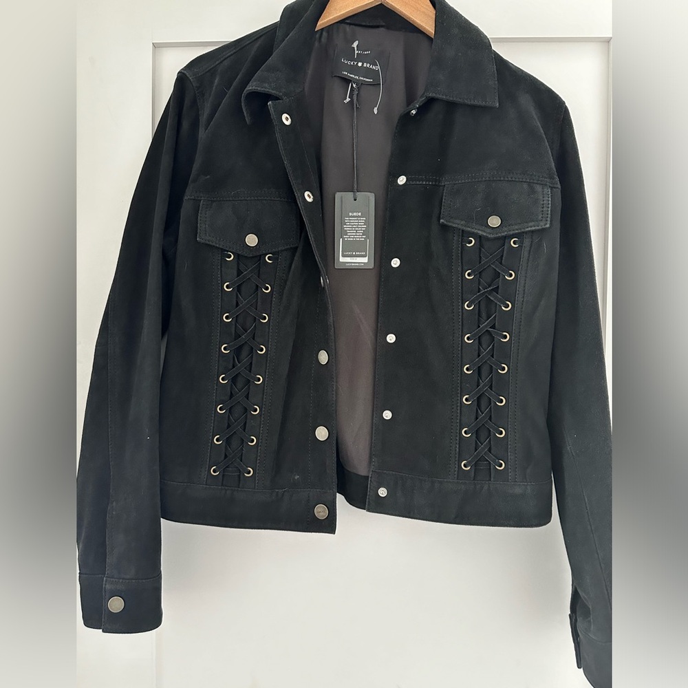 NWT Lucky Brand Suede jacket size L